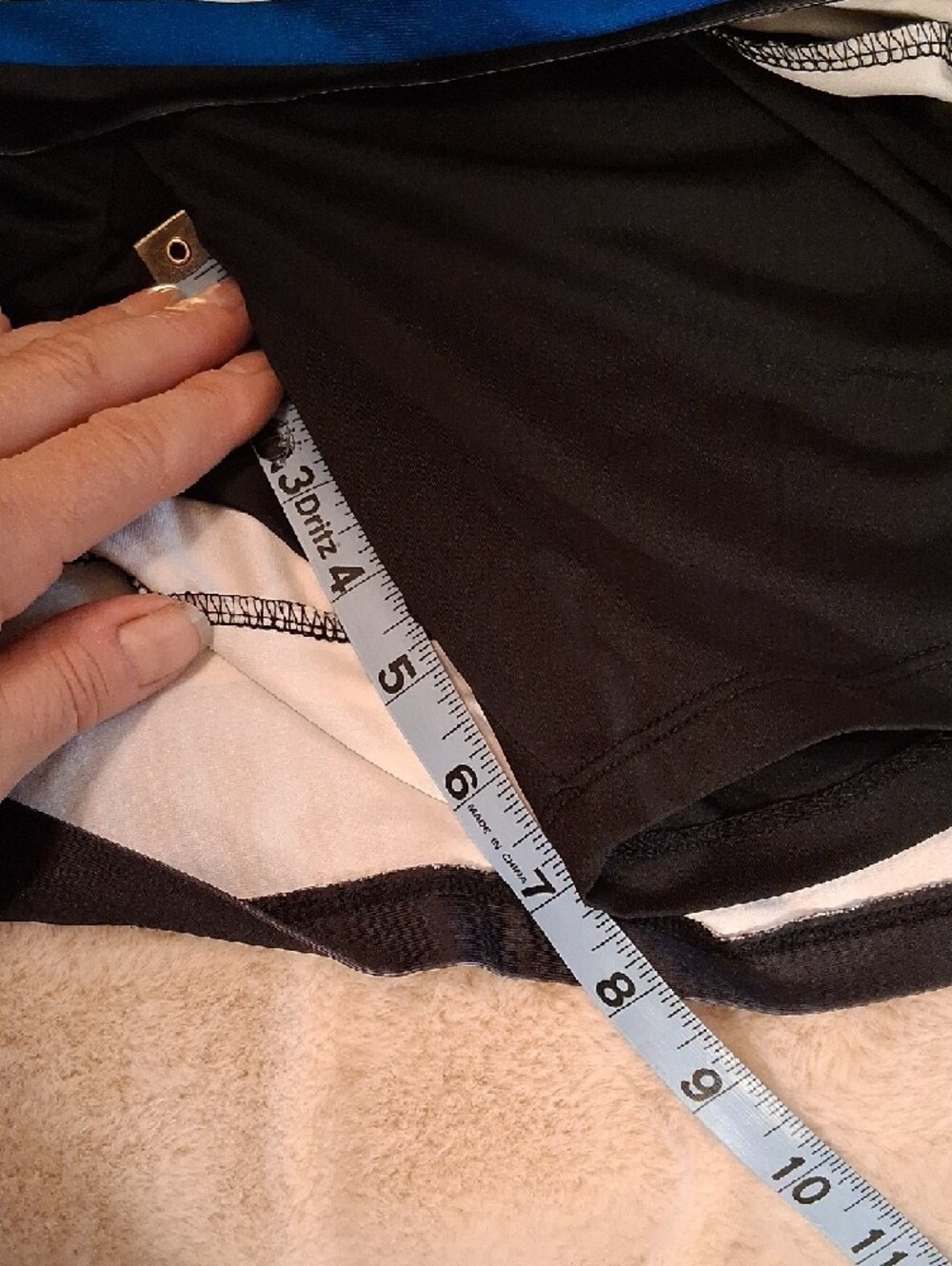 Tail Black Skort with White Lattice and Teal-Blue Stripe - Picture 5 of 9